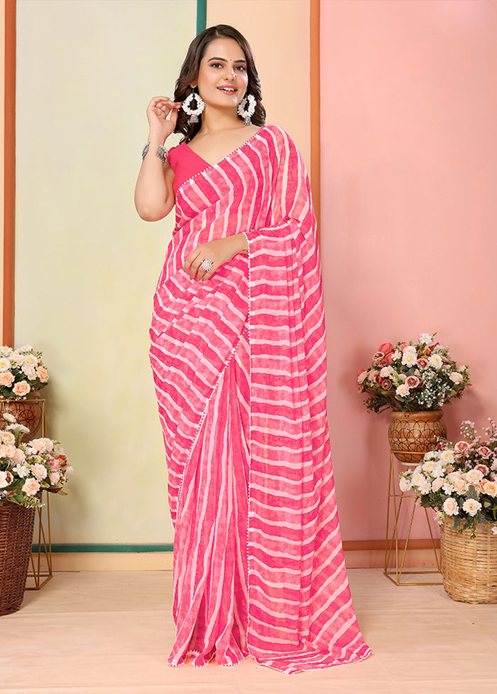 Pink Georgette Ready to wear Saree