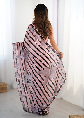 Pink Spun Silk Saree With Blouse Piece