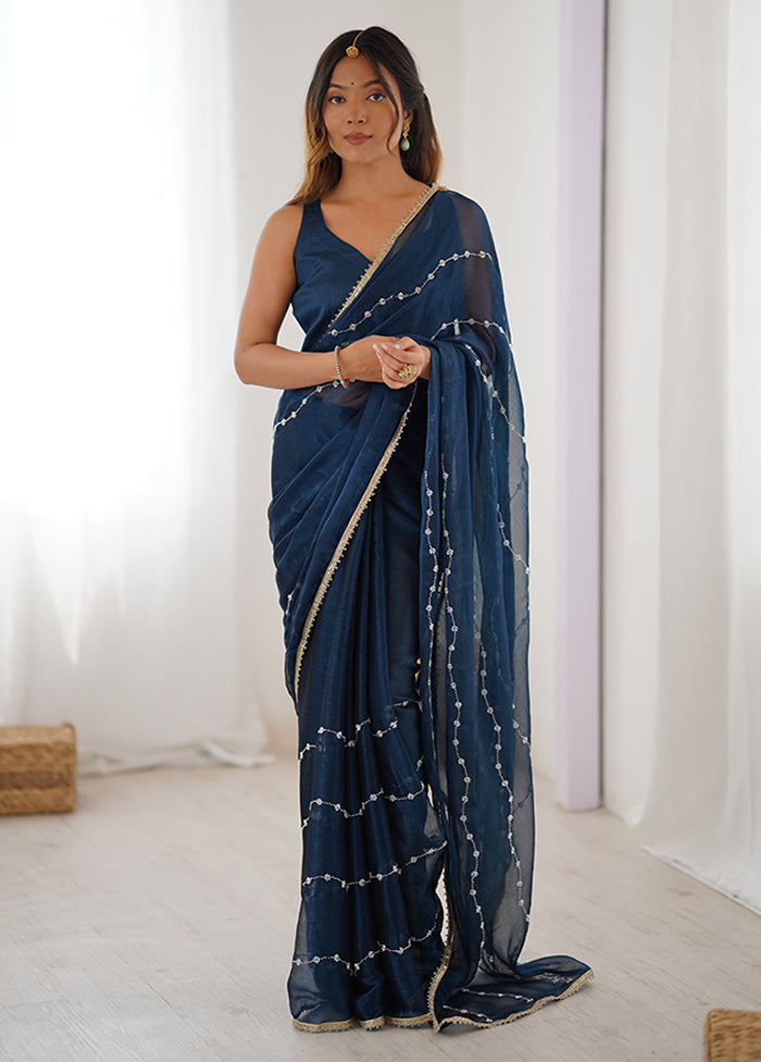 Brown Spun Silk Saree With Blouse Piece