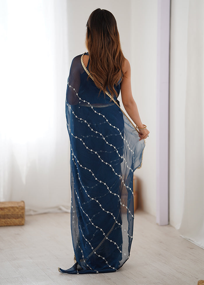 Brown Spun Silk Saree With Blouse Piece