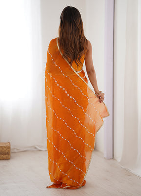 Yellow Spun Silk Saree With Blouse Piece