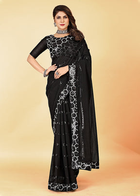 Black Georgette Saree With Blouse Piece