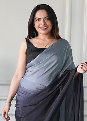 Grey Spun Silk Ready to wear Saree