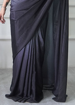 Grey Spun Silk Ready to wear Saree