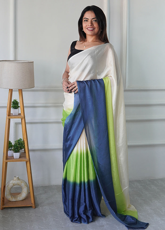 Cream Spun Silk Ready to wear Saree