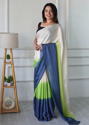 Cream Spun Silk Ready to wear Saree
