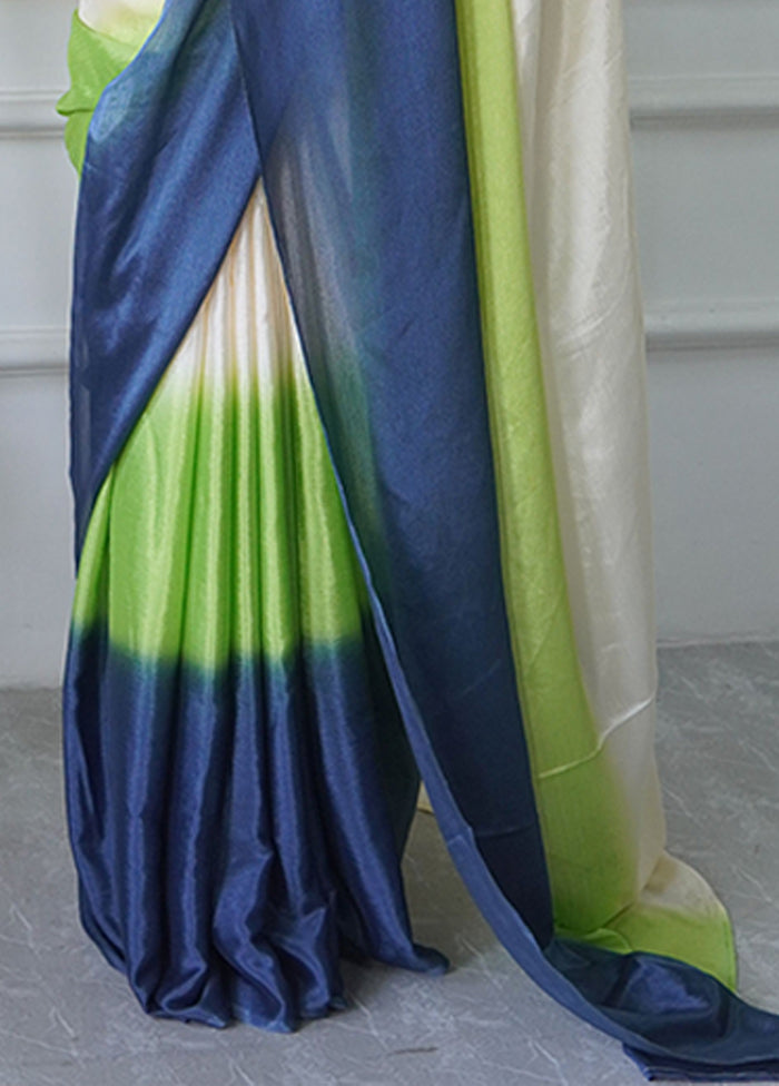 Cream Spun Silk Ready to wear Saree
