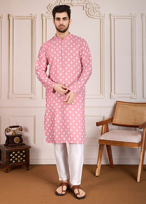 Pink Cotton Kurta & Pajama Set