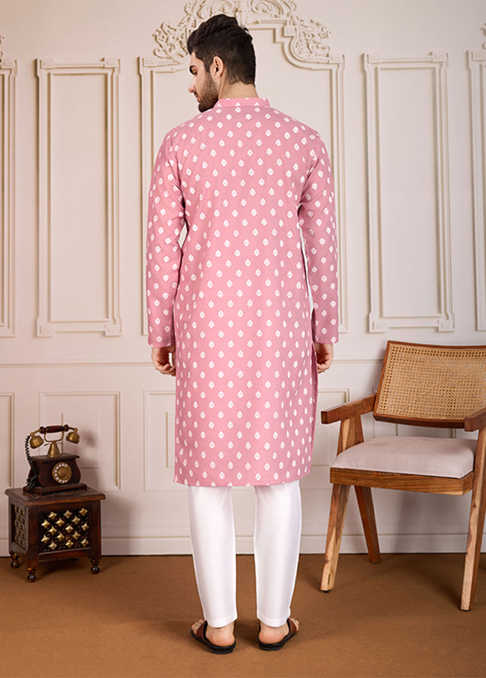 Pink Cotton Kurta & Pajama Set