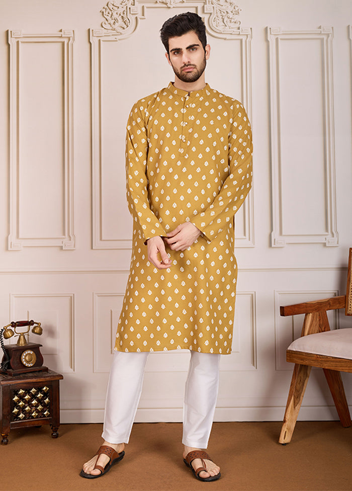 Brown Cotton Kurta & Pajama Set