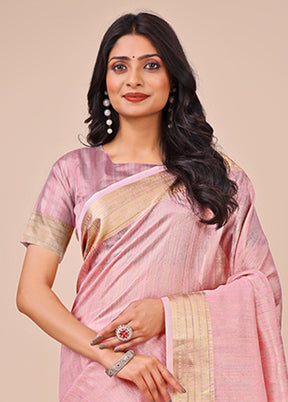 Pink Organza Saree With Blouse Piece