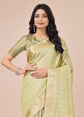 Green Organza Saree With Blouse Piece
