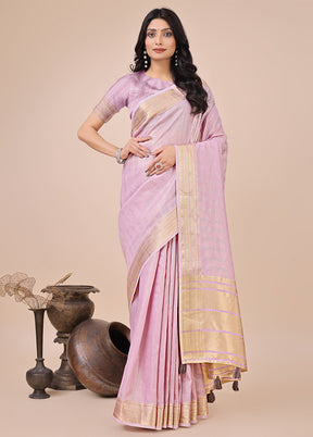 Purple Organza Saree With Blouse Piece