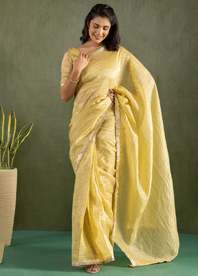 Yellow Chiffon Ready to wear Saree