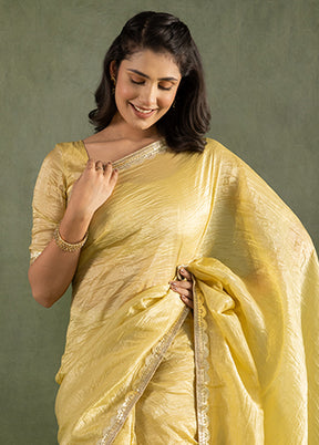 Yellow Chiffon Ready to wear Saree
