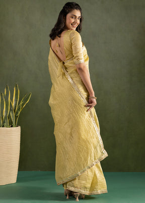 Yellow Chiffon Ready to wear Saree