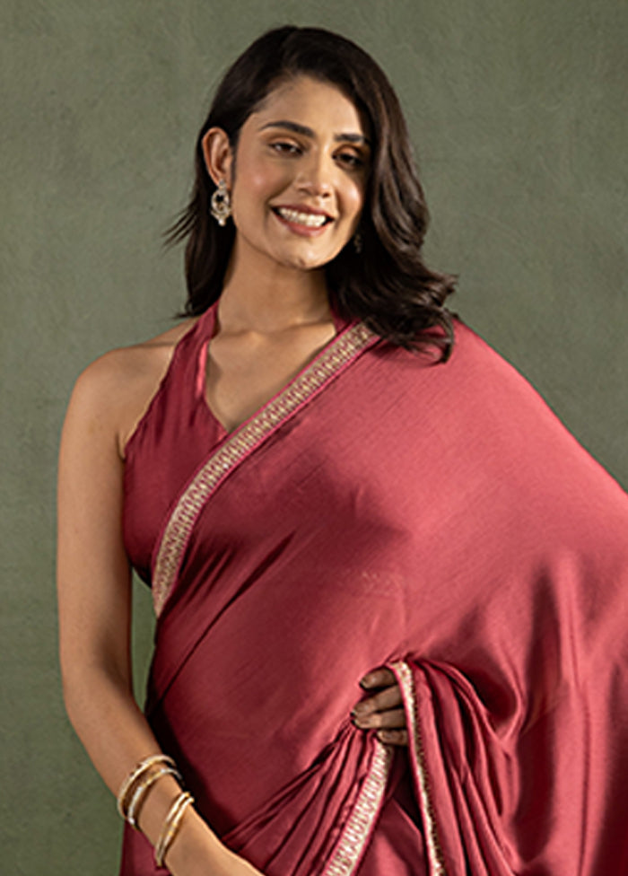 Maroon Chiffon Ready to wear Saree