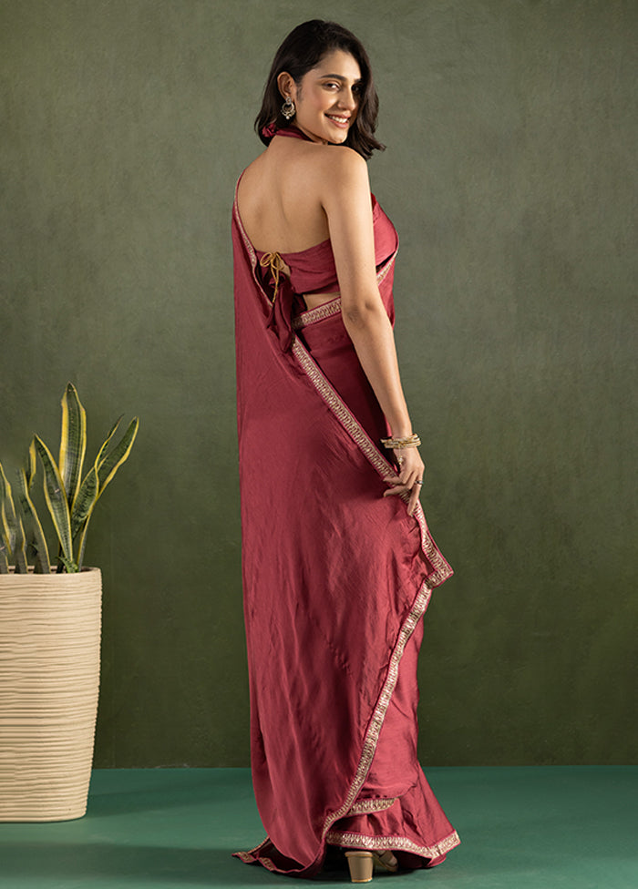 Maroon Chiffon Ready to wear Saree