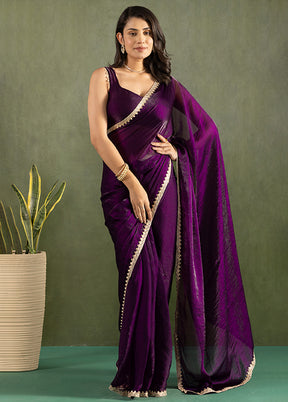 Lavender Chiffon Ready to wear Saree