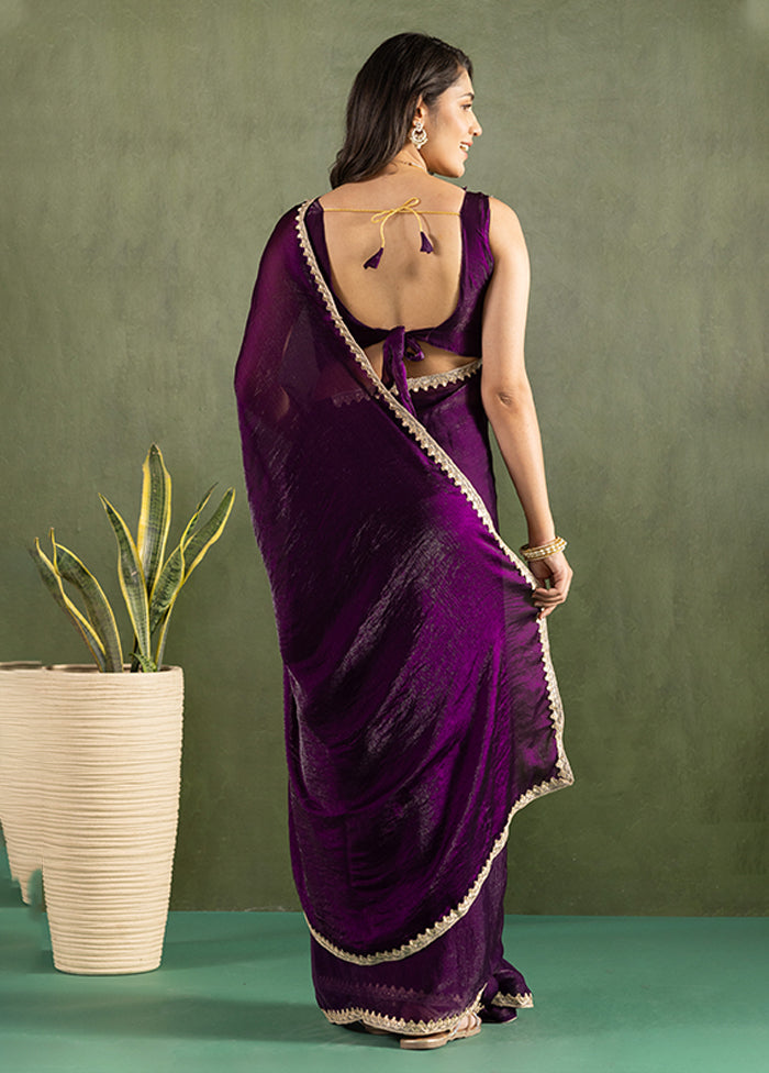 Lavender Chiffon Ready to wear Saree