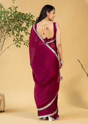 Maroon Chiffon Ready to wear Saree