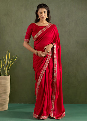 Red Chiffon Ready to wear Saree