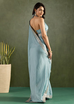 Blue Chiffon Ready to wear Saree