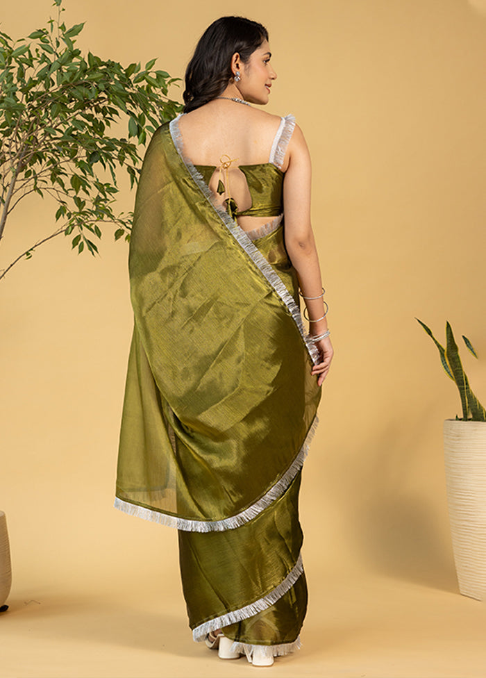 Green Chiffon Ready to wear Saree