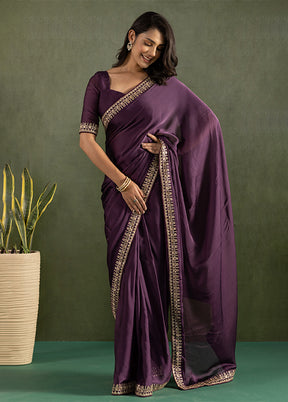Purple Chiffon Ready to wear Saree