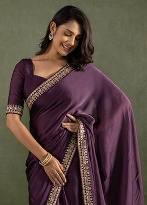 Purple Chiffon Ready to wear Saree