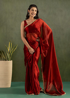 Red Chiffon Ready to wear Saree