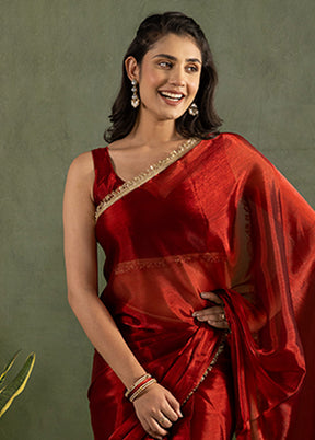 Red Chiffon Ready to wear Saree