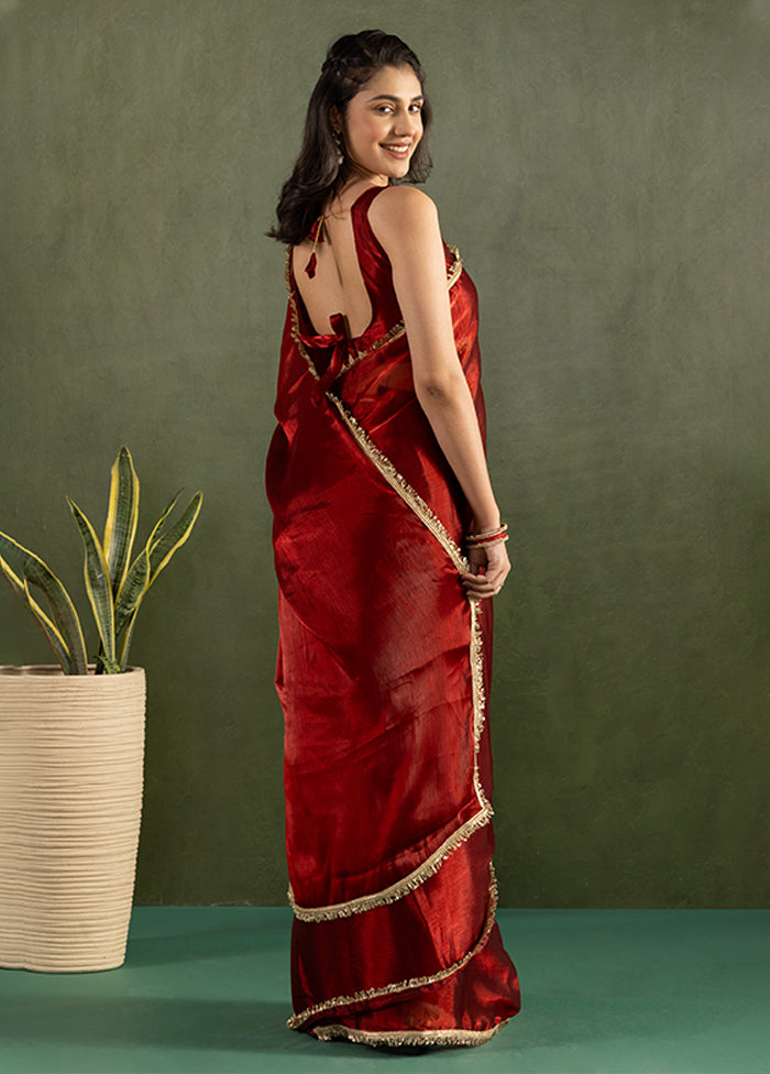 Red Chiffon Ready to wear Saree