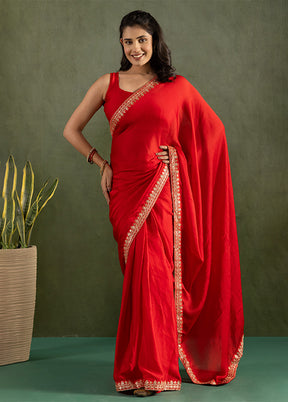 Red Chiffon Ready to wear Saree