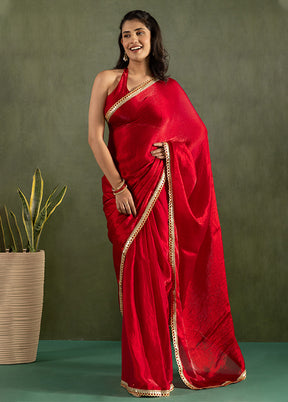Red Chiffon Ready to wear Saree