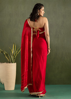 Red Chiffon Ready to wear Saree