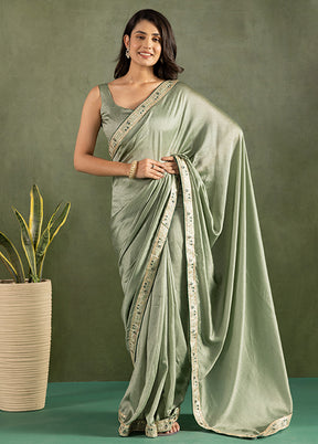 Green Chiffon Ready to wear Saree