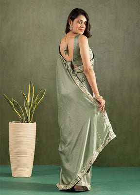 Green Chiffon Ready to wear Saree
