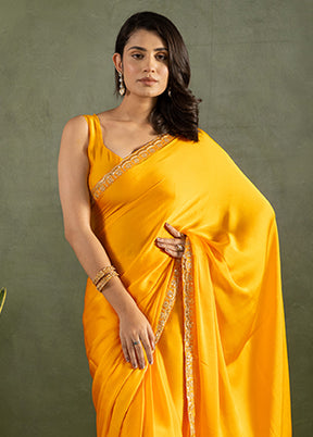 Yellow Chiffon Ready to wear Saree