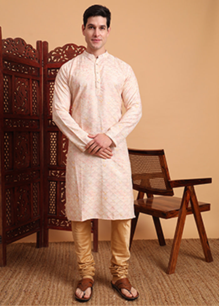 Peach Cotton Kurta