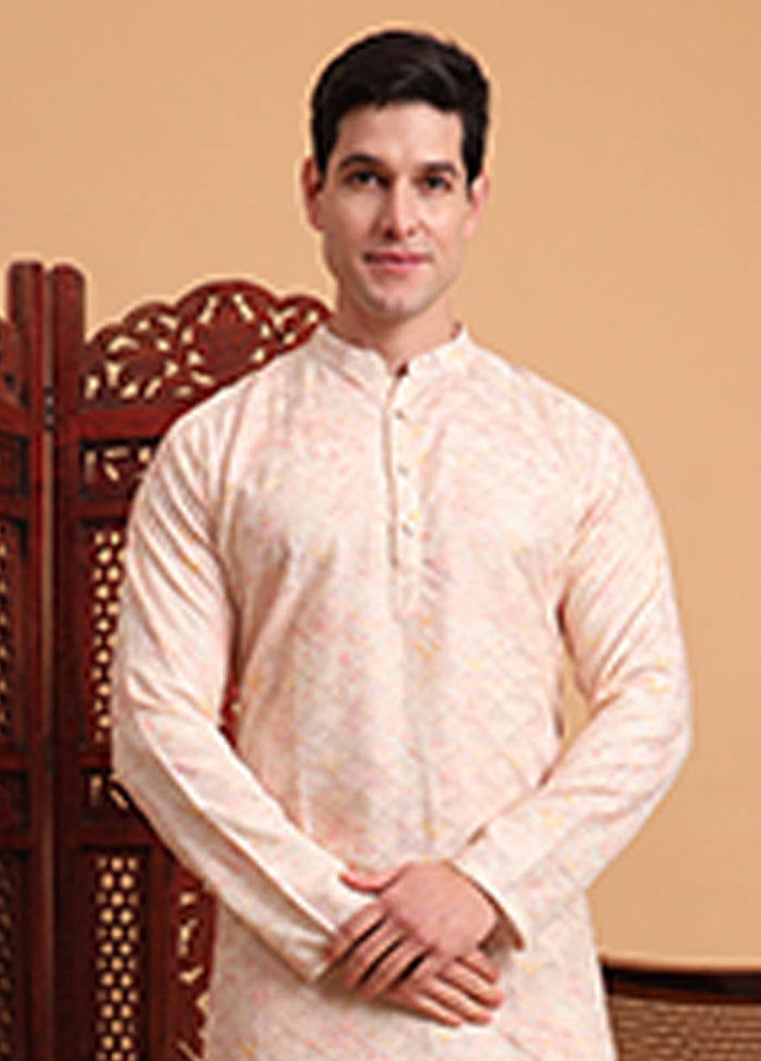 Peach Cotton Kurta