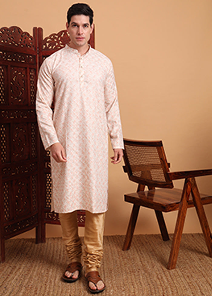 Peach Cotton Kurta