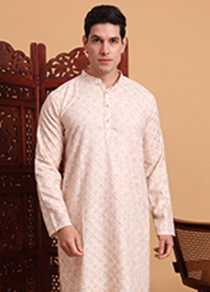 Peach Cotton Kurta