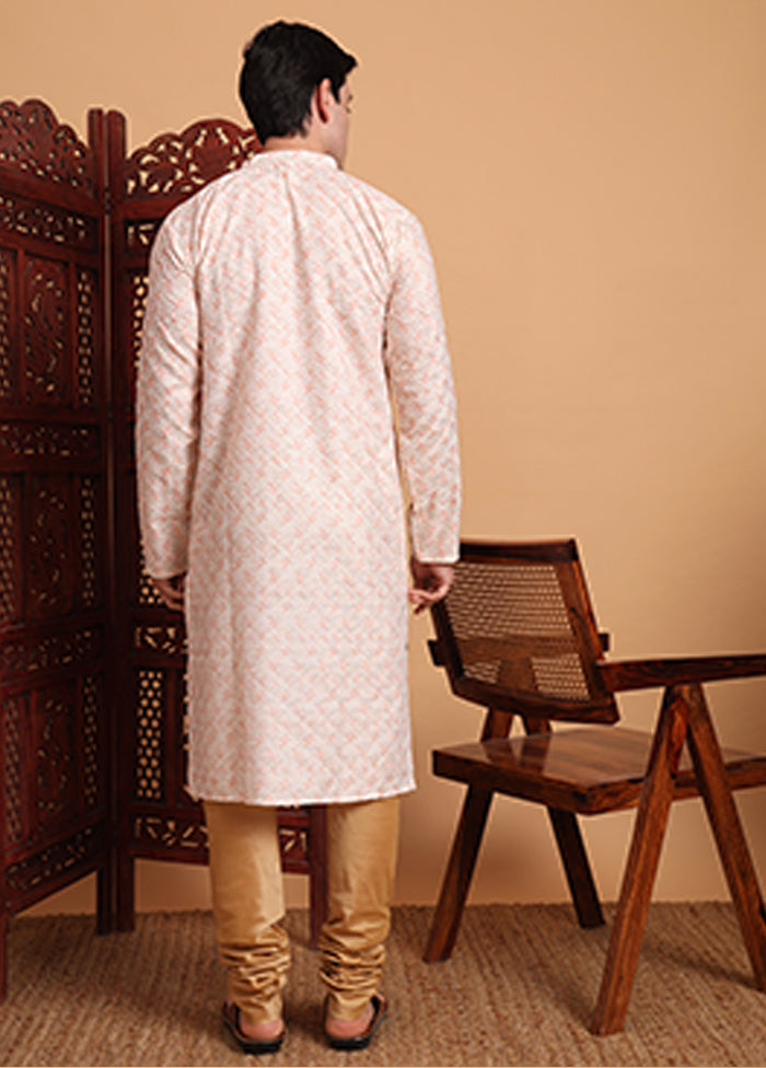 Peach Cotton Kurta