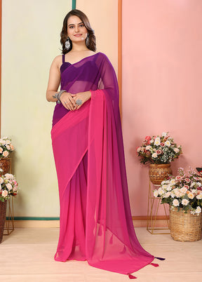 Purple Georgette Ready to wear Saree