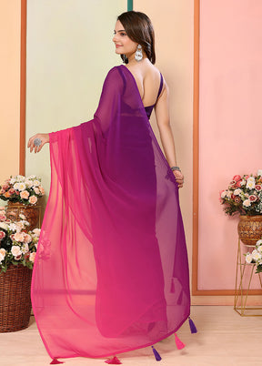 Purple Georgette Ready to wear Saree
