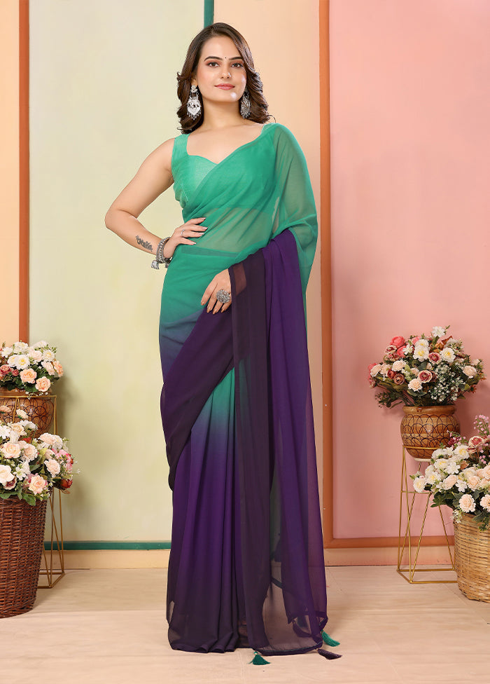 Green Georgette Ready to wear Saree