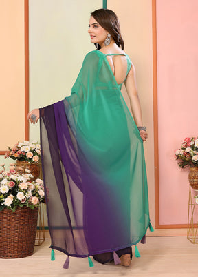 Green Georgette Ready to wear Saree