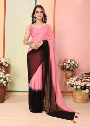 Pink Georgette Ready to wear Saree