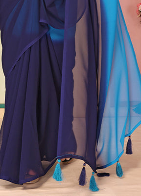 Blue Georgette Ready to wear Saree